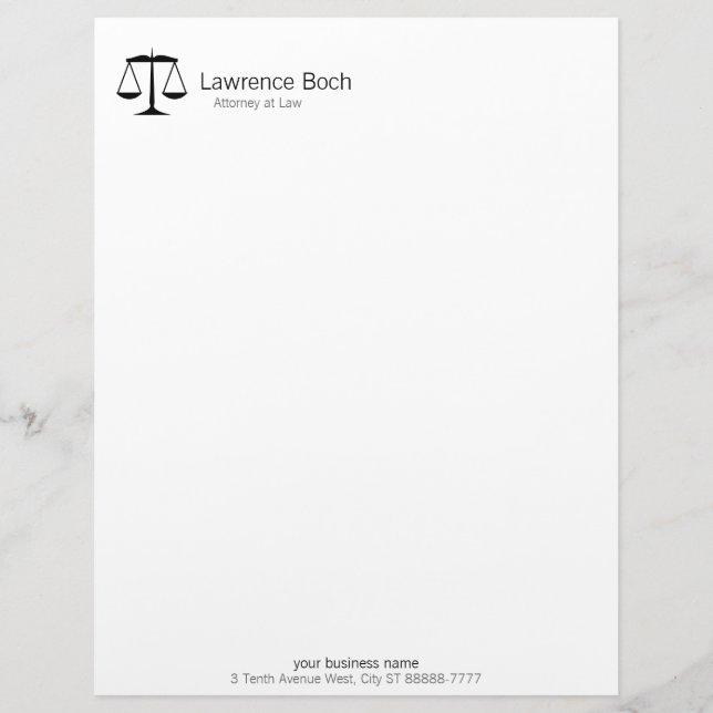 Scales of Justice (Law) Letterhead (Front)