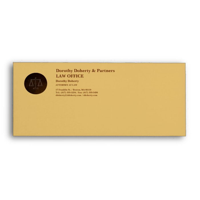 Scales of Justice, LAW OFFICE Envelope