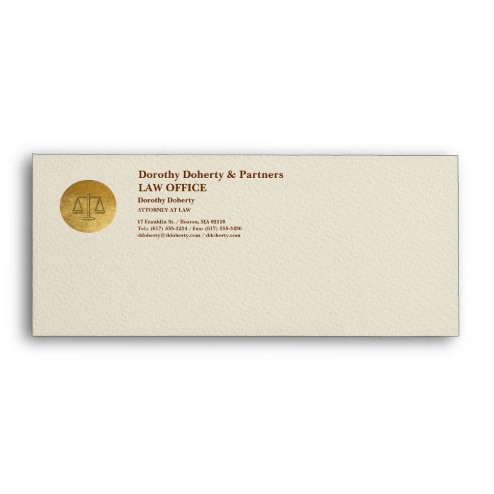 Scales of Justice, LAW OFFICE Envelope