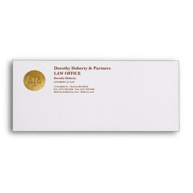 Scales of Justice | LAW OFFICE Envelope (Front)