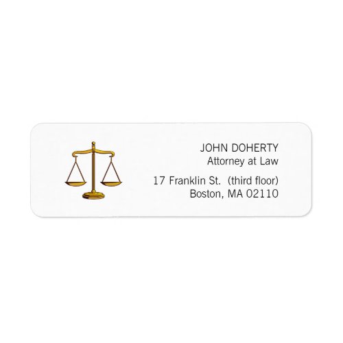 Scales of Justice    Law Office Label