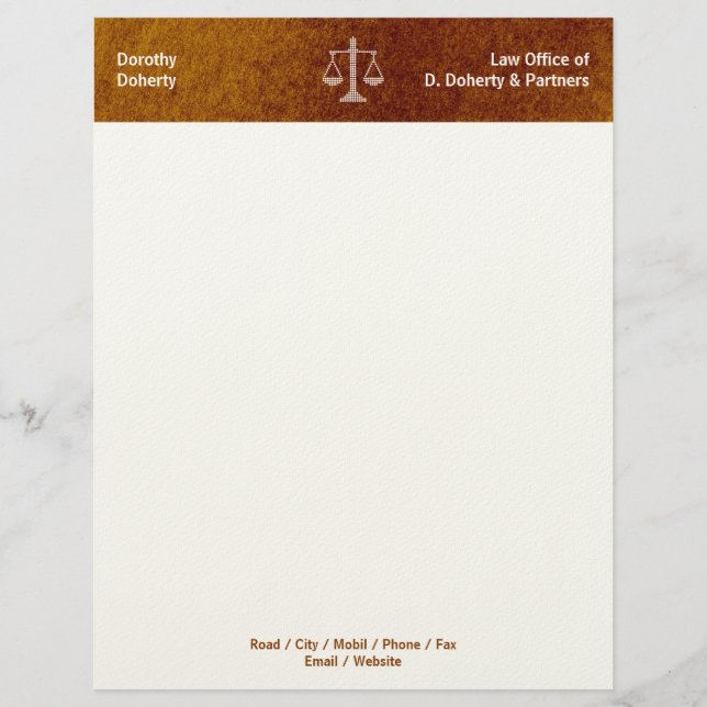 Scales of Justice LAW OFFICE Letterhead (Front)