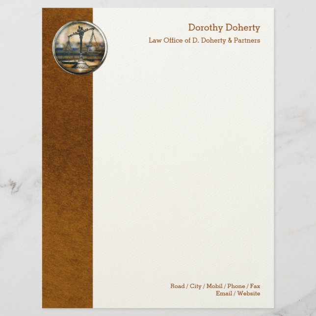 Scales of Justice LAW OFFICE Letterhead (Front)