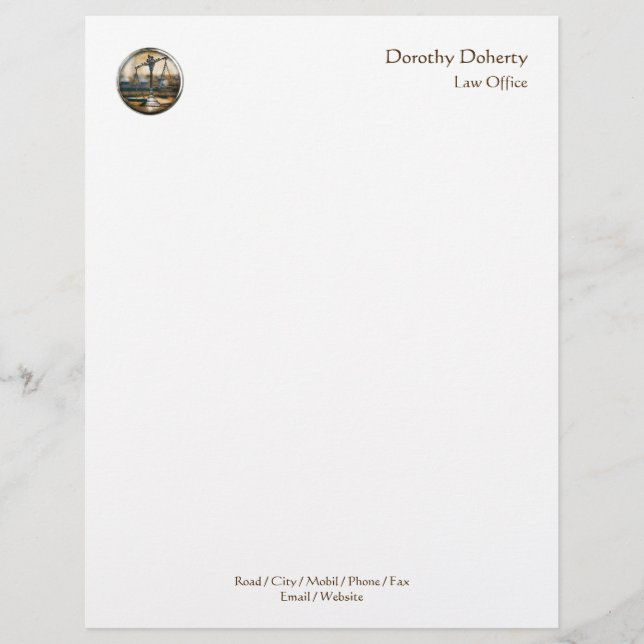 Scales of Justice LAW OFFICE Letterhead (Front)