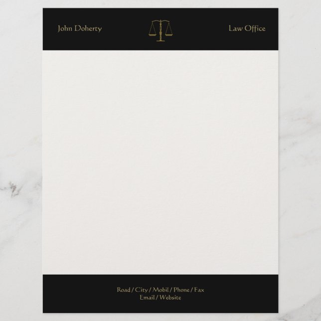 Scales of Justice LAW OFFICE Letterhead (Front)