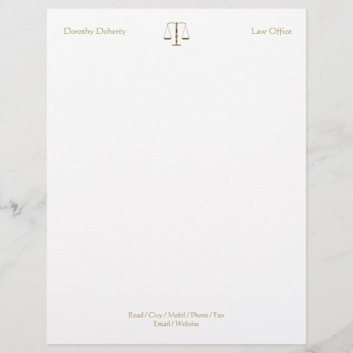 Scales of Justice LAW OFFICE Letterhead