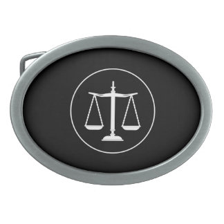 Scales of Justice | Law Oval Belt Buckle