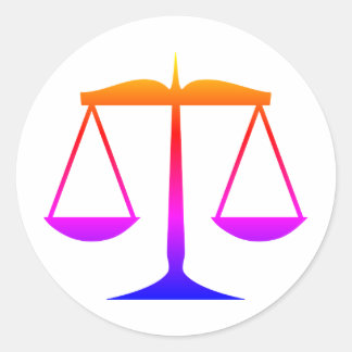 Scales of Justice (Law) Rainbow Gradient Classic Round Sticker