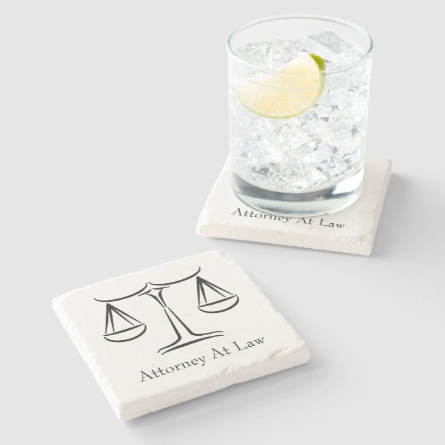 Scales of Justice | Law School Gifts Stone Coaster (Side)