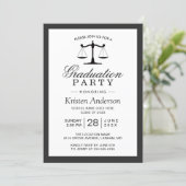 Scales of Justice Law School Graduation Party Invitation (Standing Front)