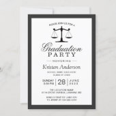Scales of Justice Law School Graduation Party Invitation (Front)