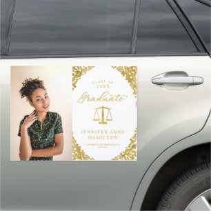 Scales Of Justice Law School Graduation Photo Car Magnet