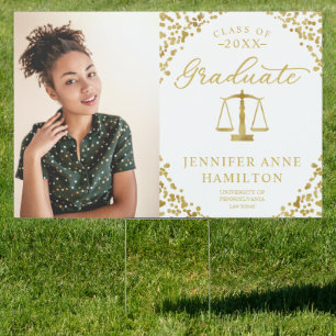 Scales Of Justice Law School Graduation Photo Sign