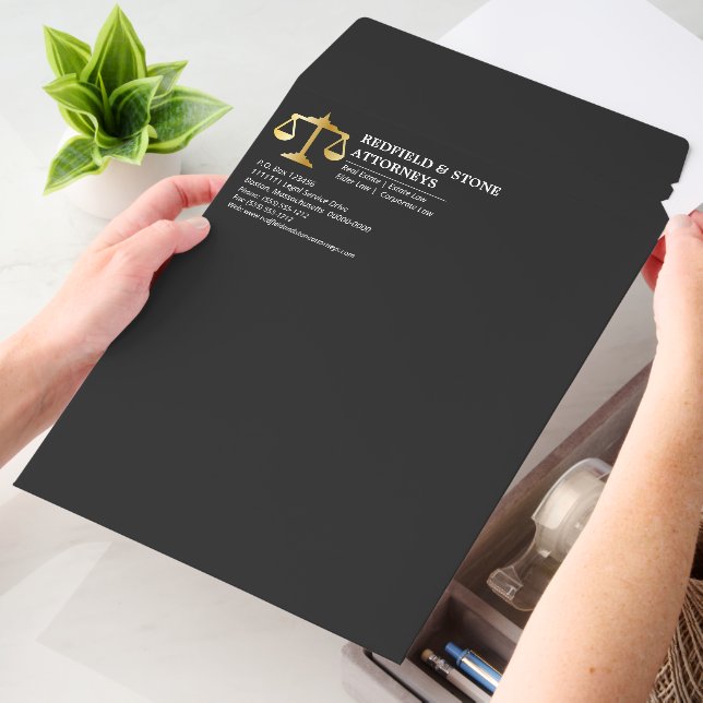Scales of Justice Lawyer | Attorney Business Law Envelope Mailers (Desk)