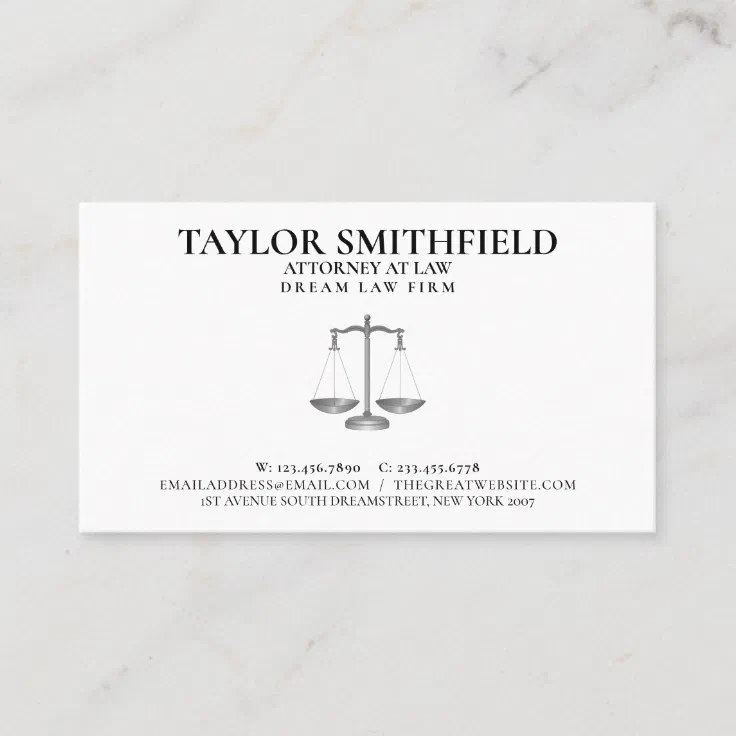 Scales of Justice Lawyer Attorney Judge Business Card | Zazzle