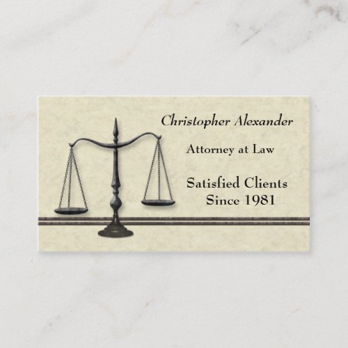 Scales of Justice Lawyer Business Card