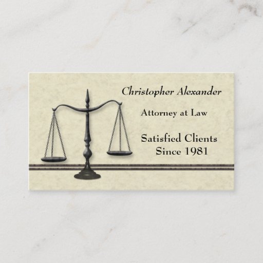 Customizable Scales of Justice Lawyer Business Card