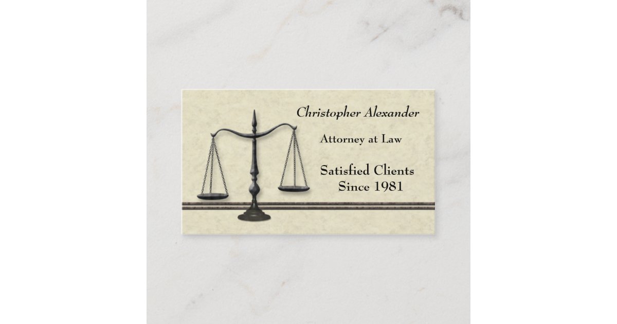 Scales of Justice Lawyer Business Card | Zazzle