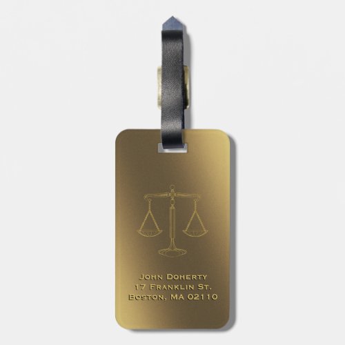 Scales of Justice  Lawyer Luggage Tag