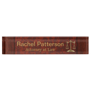 Engraved Desk Name Plates, Faux Leather