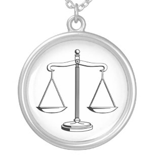 Scales of Justice Lawyer Silver Plated Necklace