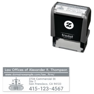 Scales of Justice, Legal Firm Logo, Law Office URL Self-inking Stamp