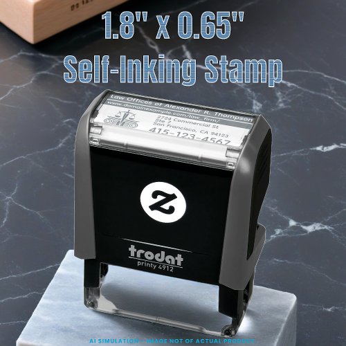 Scales of Justice, Legal Firm Logo, Law Office URL Self-inking Stamp