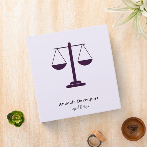 Scales of Justice Legal Services Symbol 3 Ring Binder
