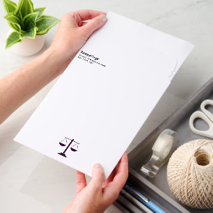 Scales of Justice Legal Services Symbol Address Envelope Mailers