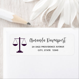 Scales of Justice Legal Services Symbol Address Label