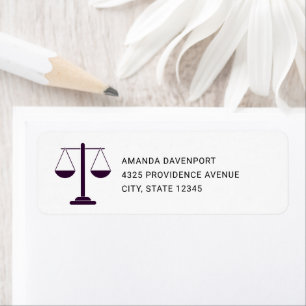 Scales of Justice Legal Services Symbol Address Label