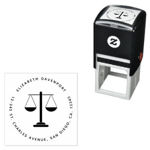 Scales of Justice Legal Services Symbol Address Self-inking Stamp