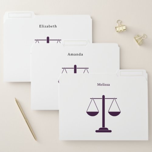 Scales of Justice Legal Services Symbol File Folder