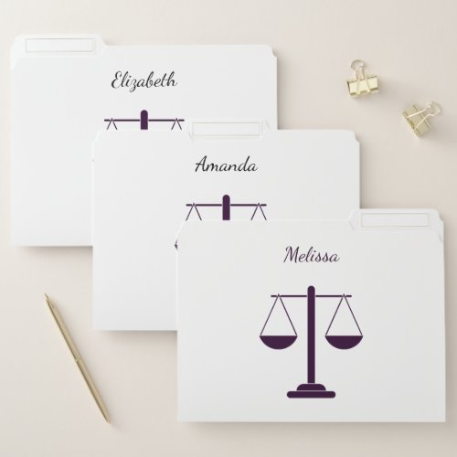 Scales of Justice Legal Services Symbol File Folder