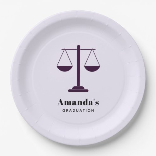 Scales of Justice Legal Services Symbol Graduation Paper Plates