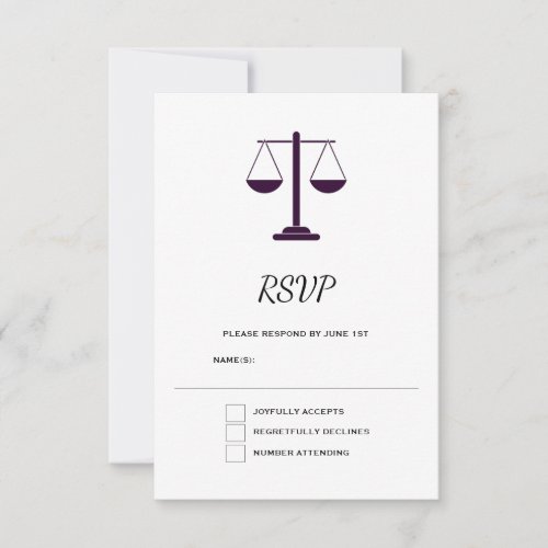 Scales of Justice Legal Services Symbol Graduation RSVP Card