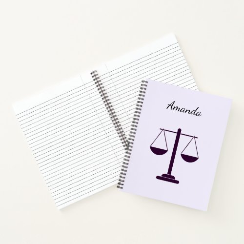 Scales of Justice Legal Services Symbol Notebook