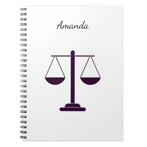 Scales of Justice Legal Services Symbol Notebook
