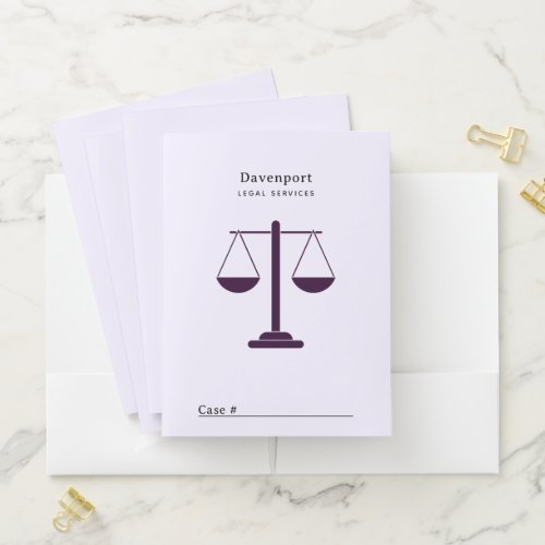 Scales of Justice Legal Services Symbol Pocket Folder