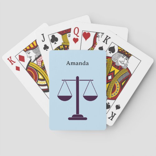 Scales of Justice Legal Services Symbol Poker Cards