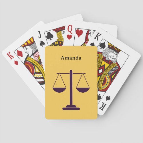 Scales of Justice Legal Services Symbol Poker Cards