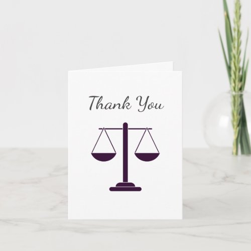 Scales of Justice Legal Services Symbol Thank You Card