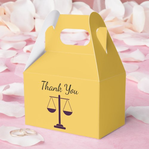 Scales of Justice Legal Services Symbol Thank You Favor Boxes