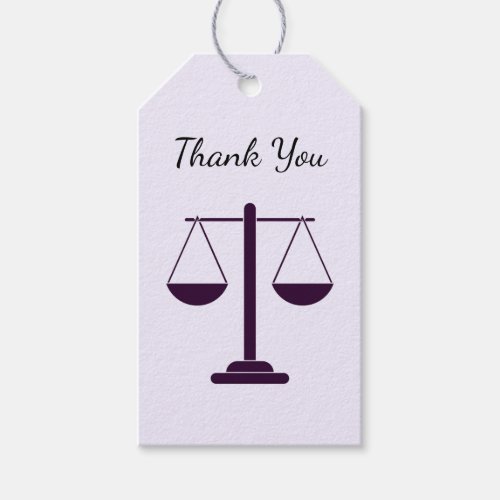 Scales of Justice Legal Services Symbol Thank You Gift Tags
