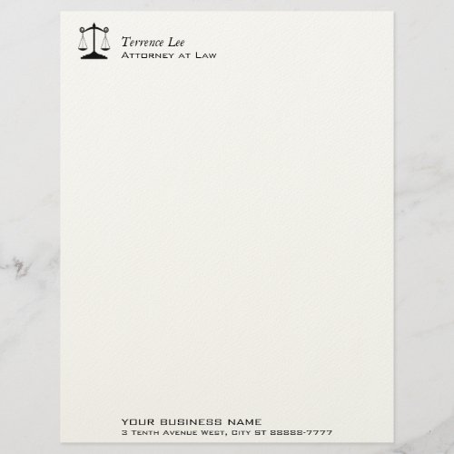 Scales of Justice Letterhead