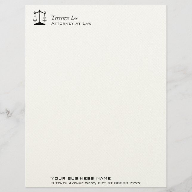 Scales of Justice Letterhead (Front)