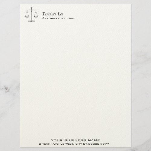 Scales of Justice Letterhead