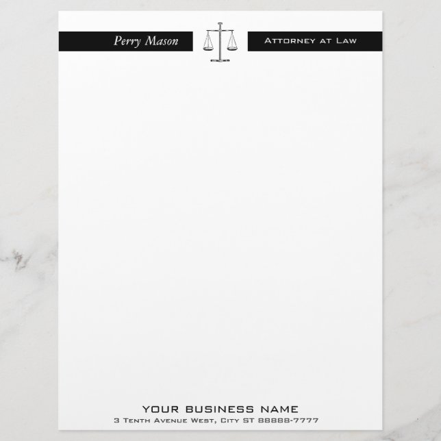 Scales of Justice Letterhead (Front)