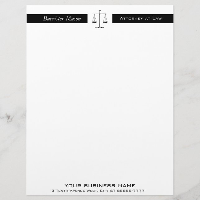 Scales of Justice Letterhead (Front)