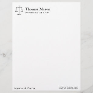 Scales of Justice Letterhead